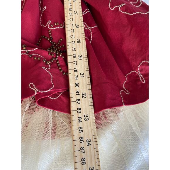 Tibi Embroidered Beaded Red Dress Size 8 - Picture 10 of 13